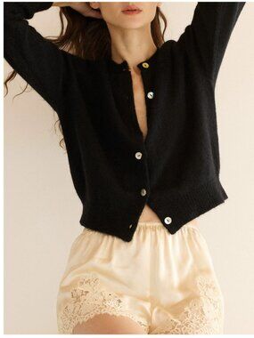 Doen NWOT Petra Cardigan Black M